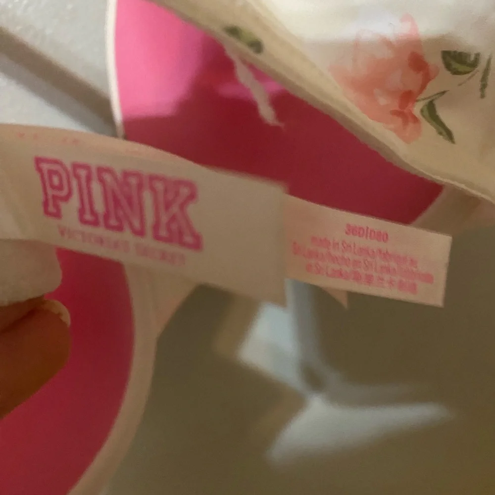 PINK Victoria's Secret Cream and Pink Floral Bra - Picture 3 of 4